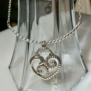 Brighton Silver tone Heart Choker Necklace (retired)